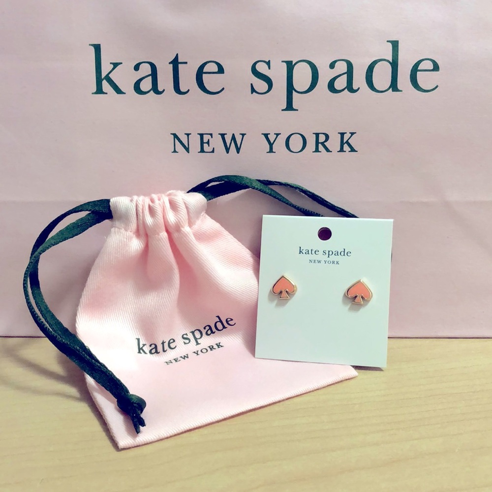 Kate Spade Earrings 🆕 with Tags Kate Spade Pink drawstring Storage bag included